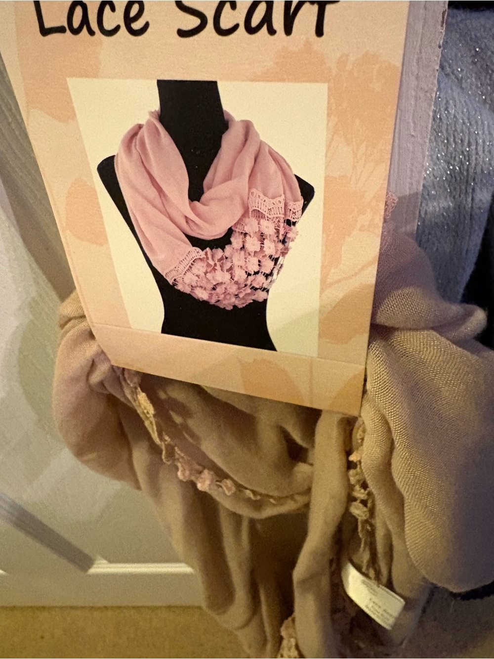 Tan Lace Scarf
